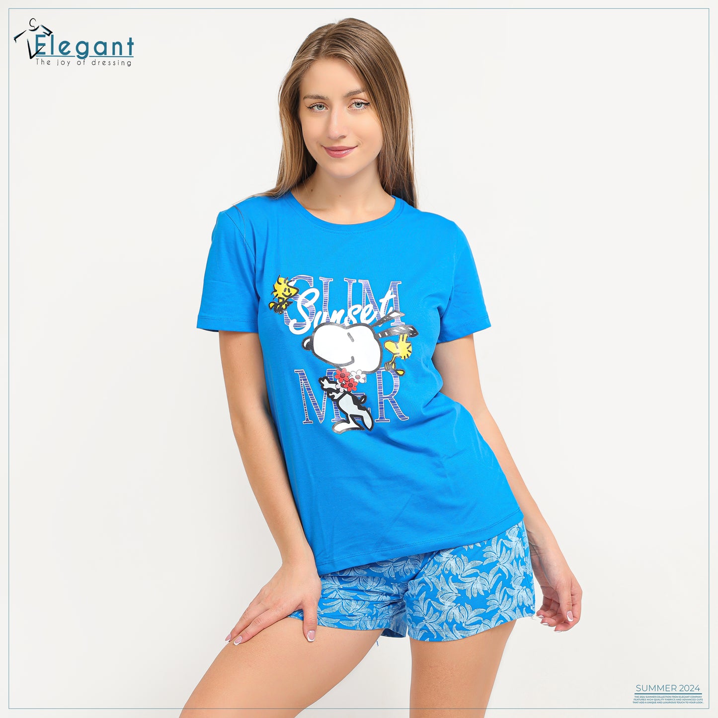 PJ Shorts cotton Blue - Snoopy Summer