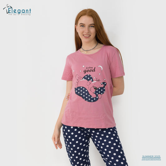 PJs Pants Cotton - Pink Sleepy Dog