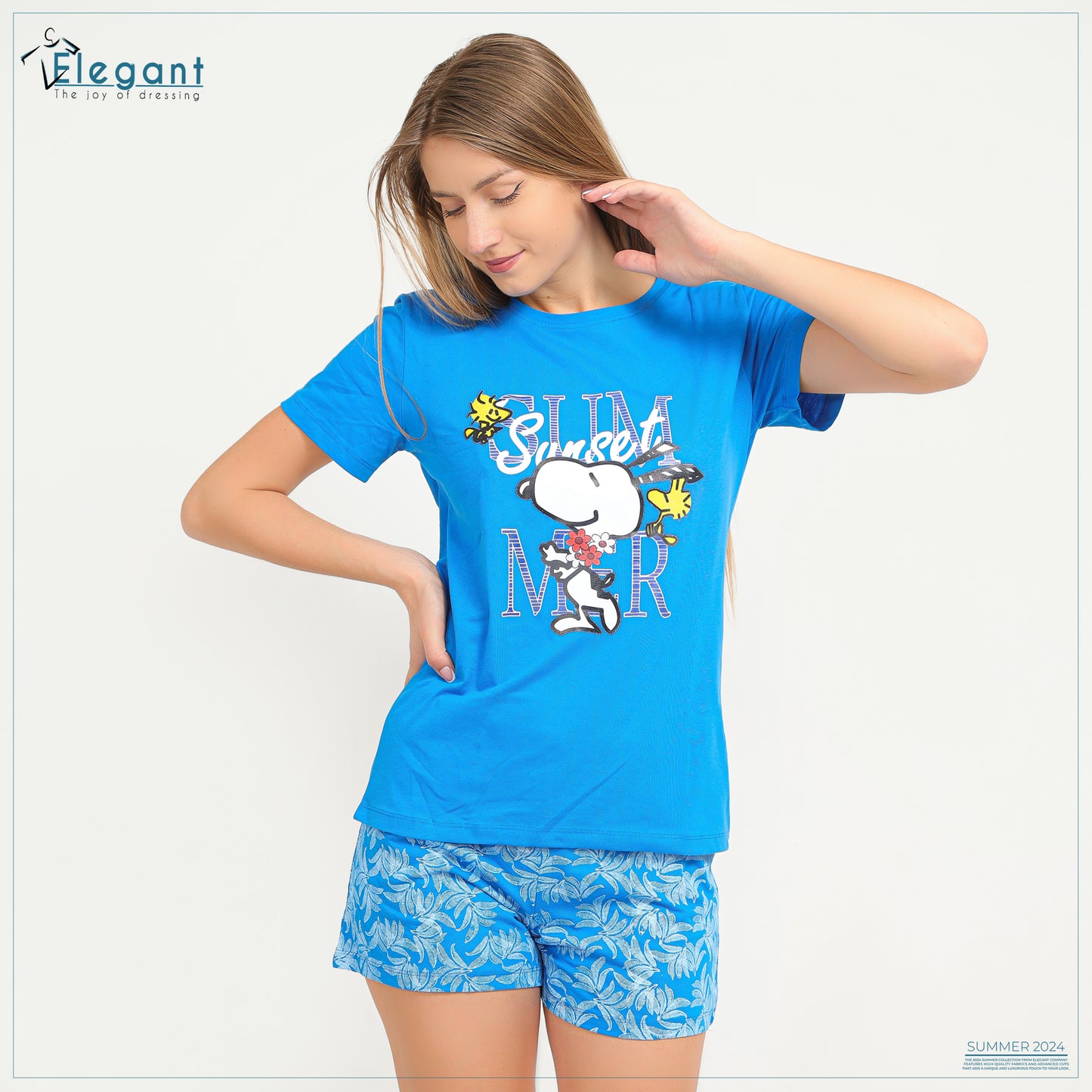 PJ Shorts cotton Blue - Snoopy Summer