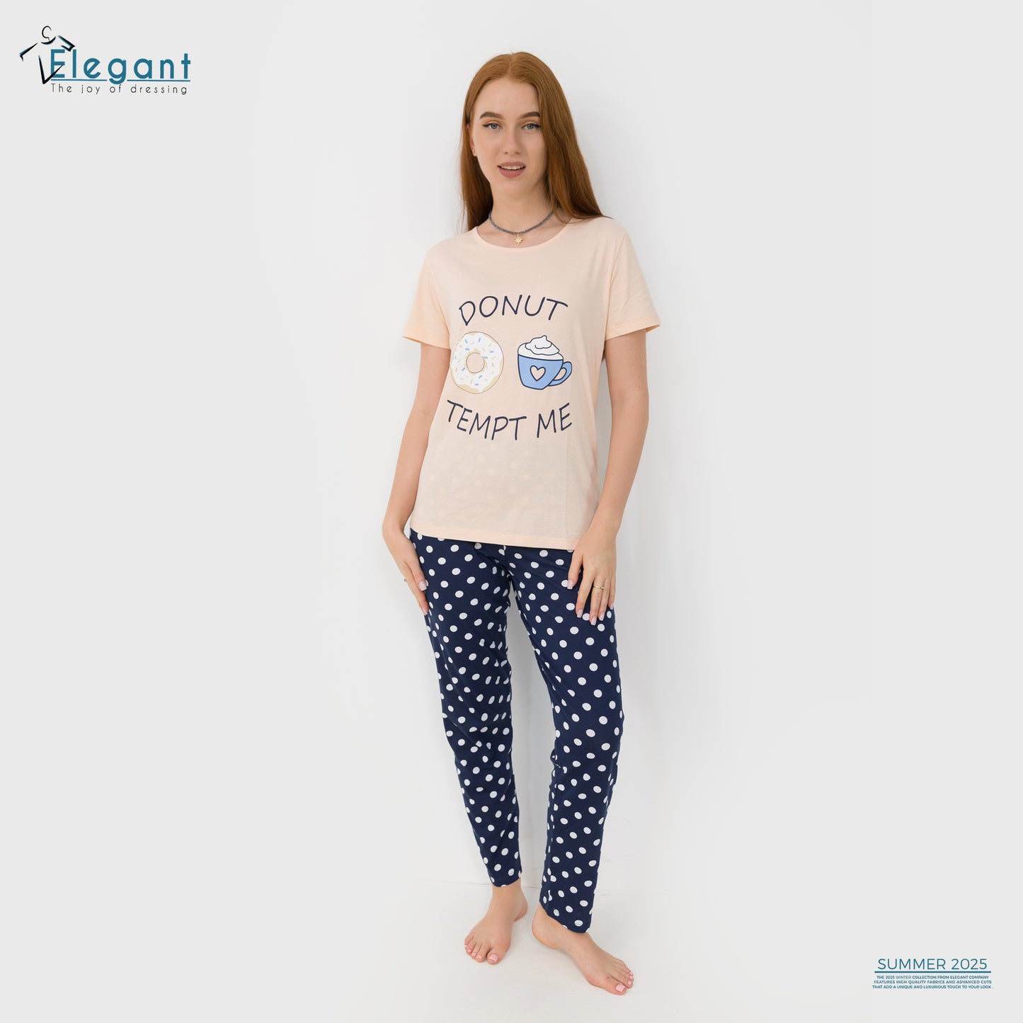 PJs Pants Cotton - Soft Apricot - Donut