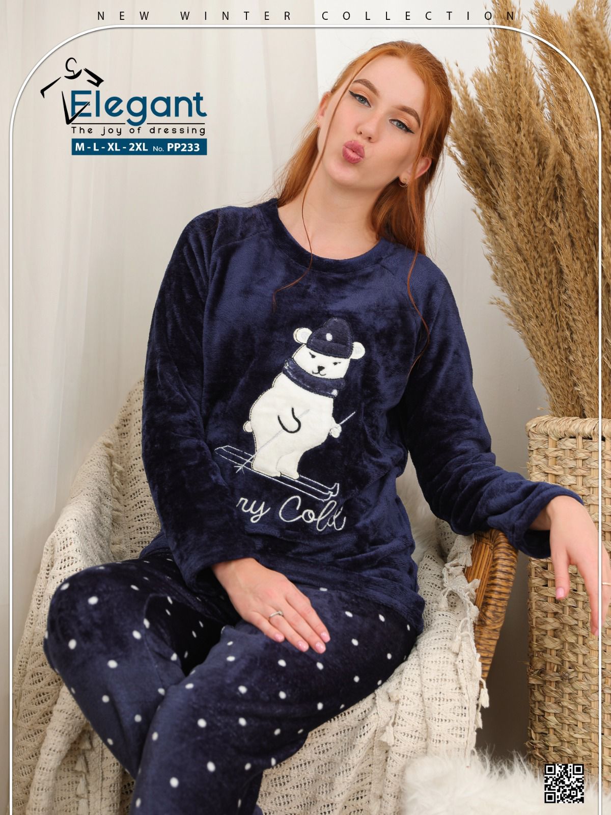 Polar PJ Skating Bear- Navy