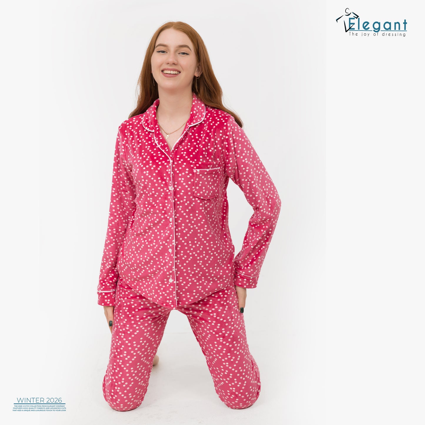 Velvet Classic - dotted pattern Pink