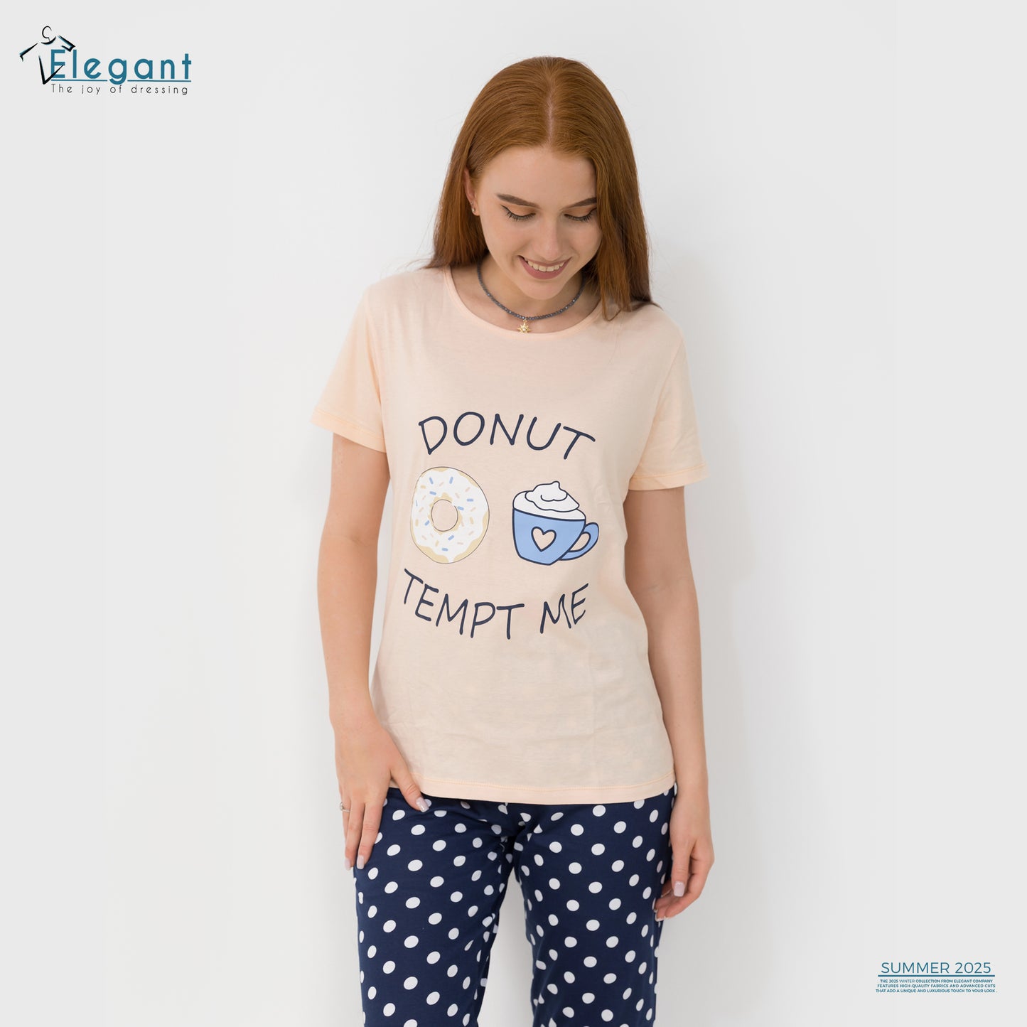 PJs Pants Cotton - Soft Apricot - Donut