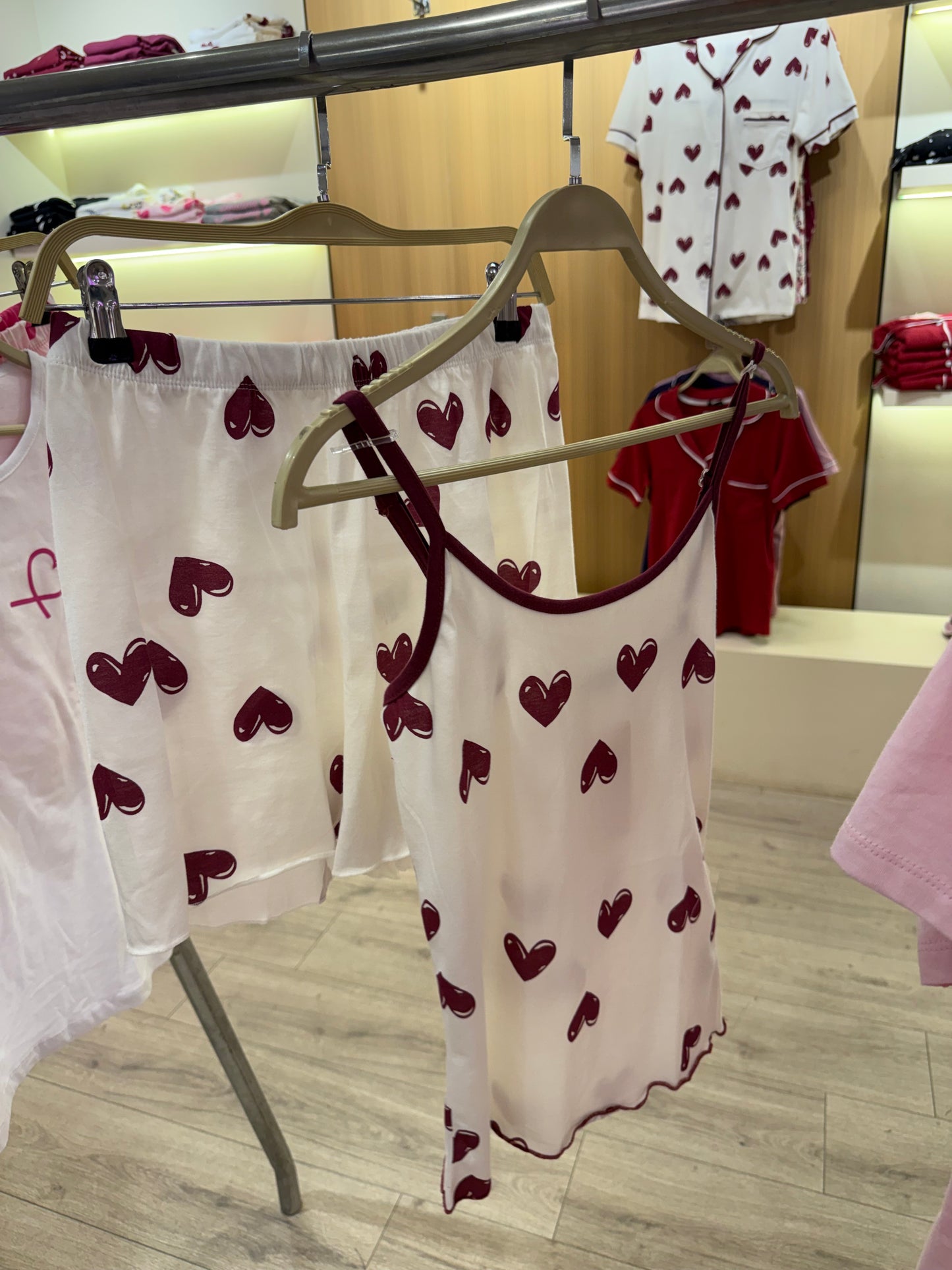 PJ Shorts Cotton with Straps - Minimal Hearts