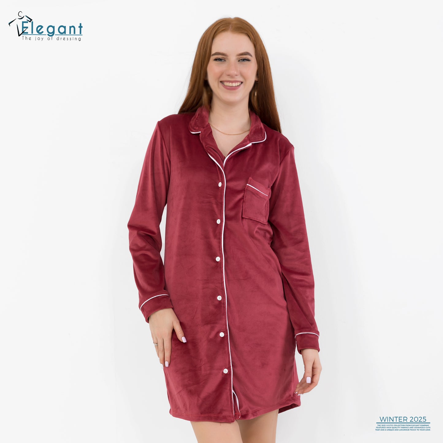 Velvet Classic Nightshirt - Maroon