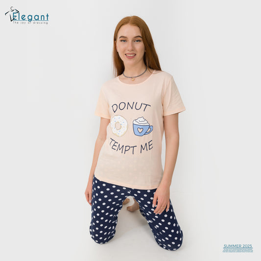 PJs Pants Cotton - Soft Apricot - Donut