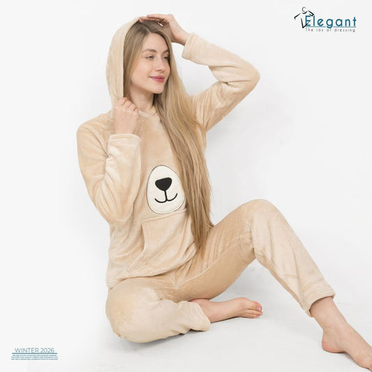 Polar Hoodie PJ Beige - Polar Bear