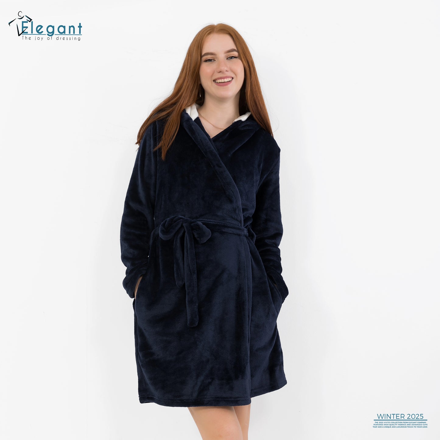 Polar Mini Robe - Navy - Bunny Hood