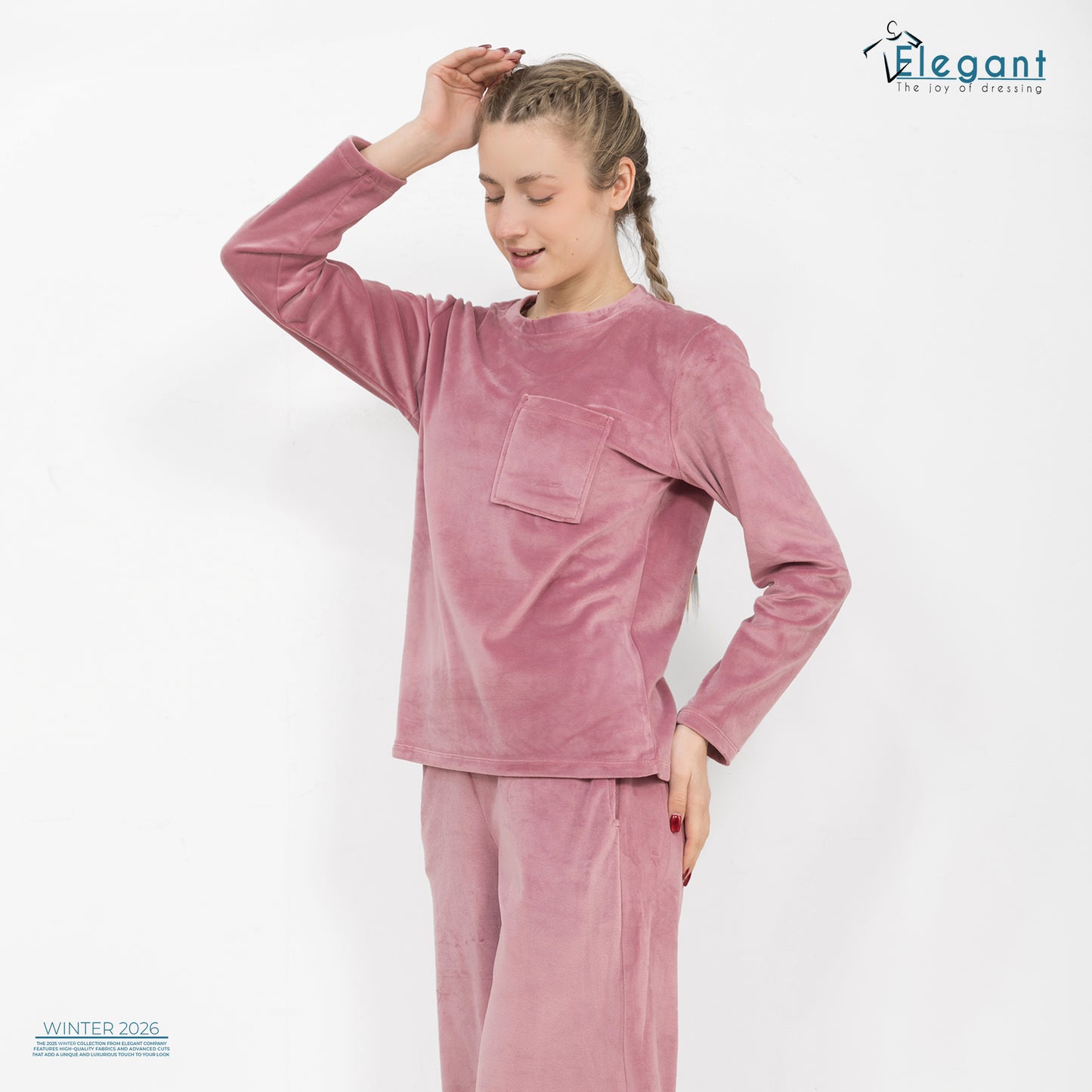 Velvet Pockets Pj Wide Leg - Cashmere