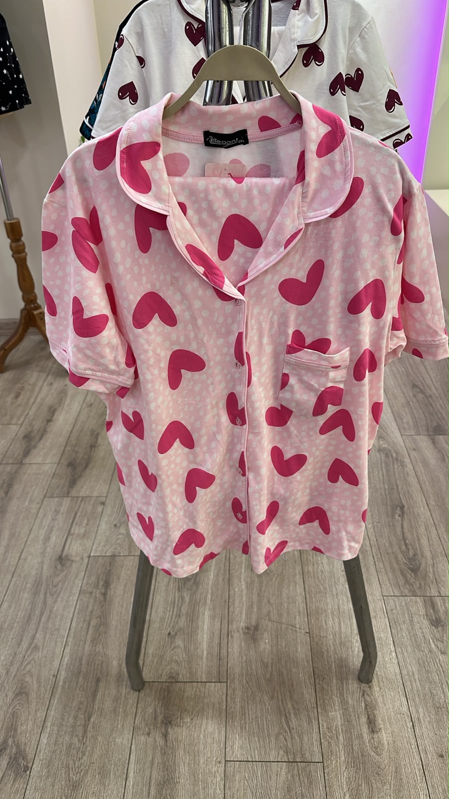 Classic PJ Shorts Cotton - Candy Hearts Pink