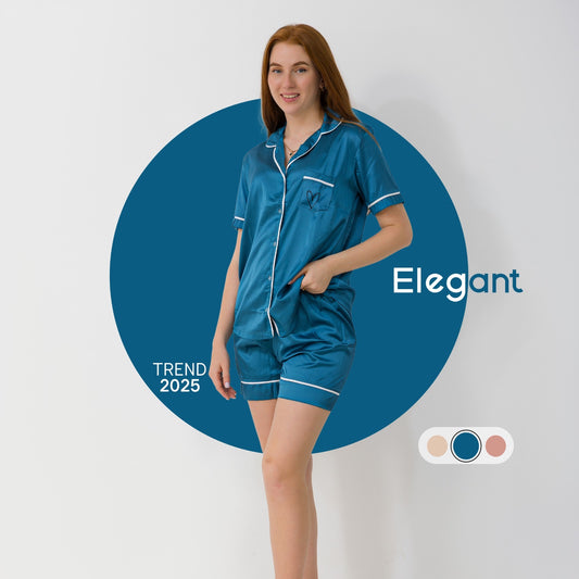 Satin Classic PJ Shorts - Blue