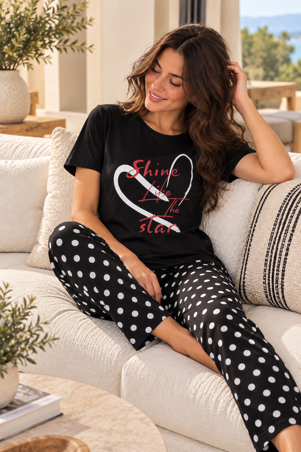 PJs Pants Cotton Black - Shine like the star