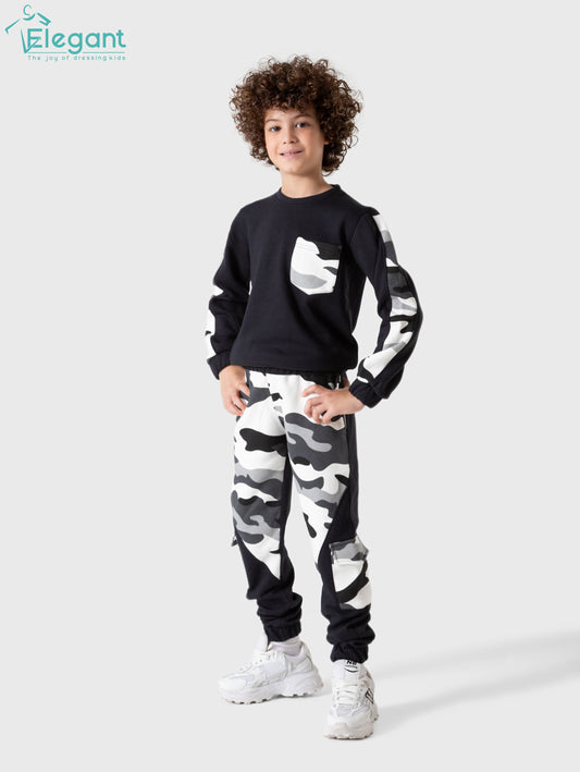 Kids Boys Melton set - Army Black