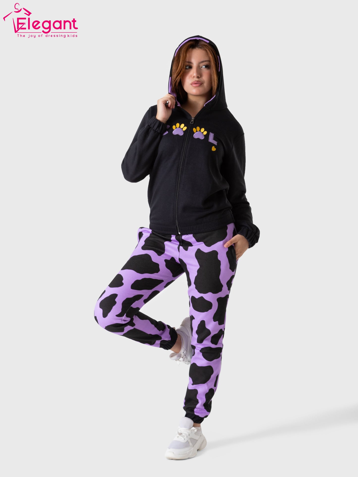 Teens Girls Melton set - Cool Purple