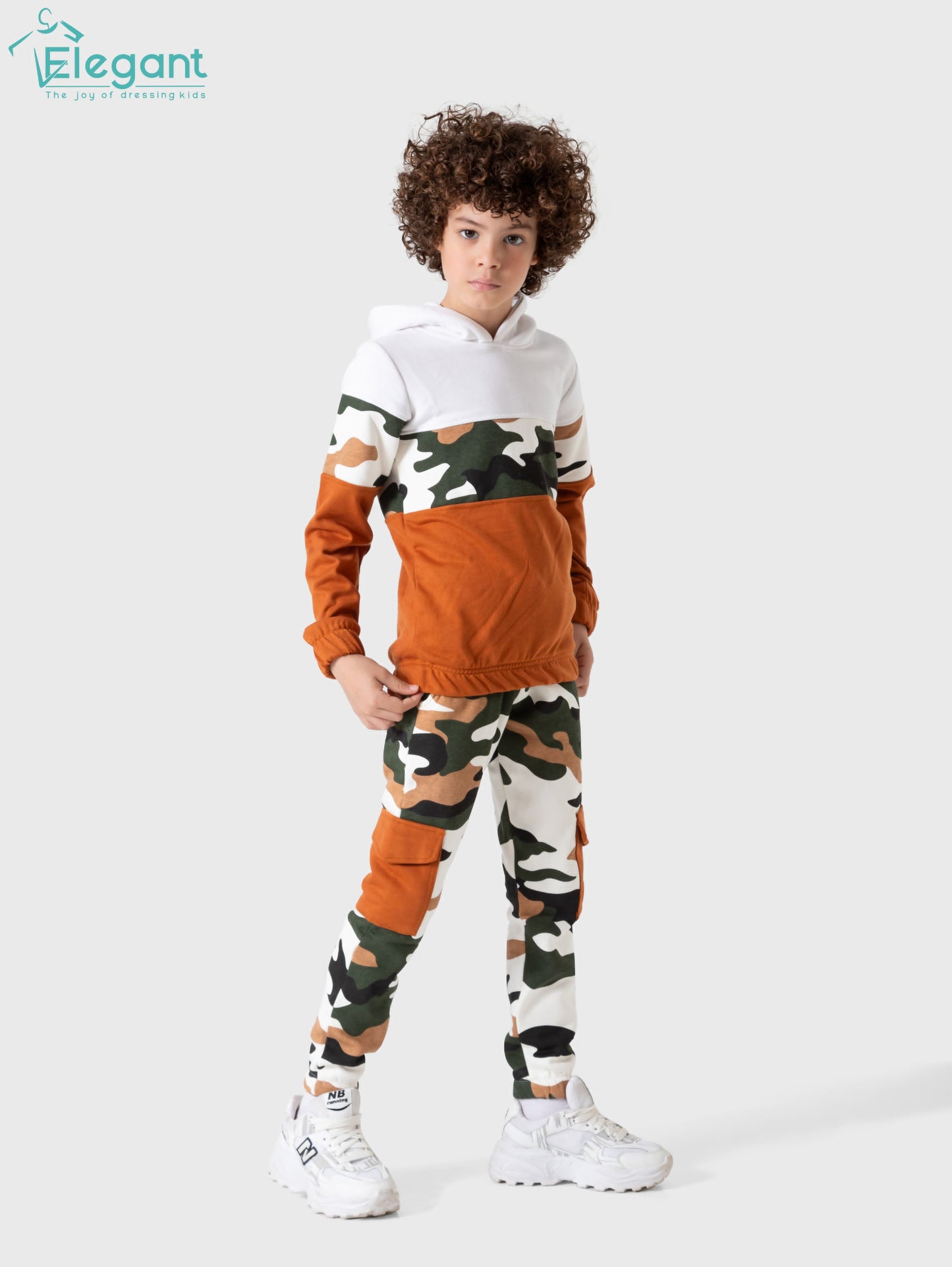 Kids Boys Melton set - Army Mustard Hoodie