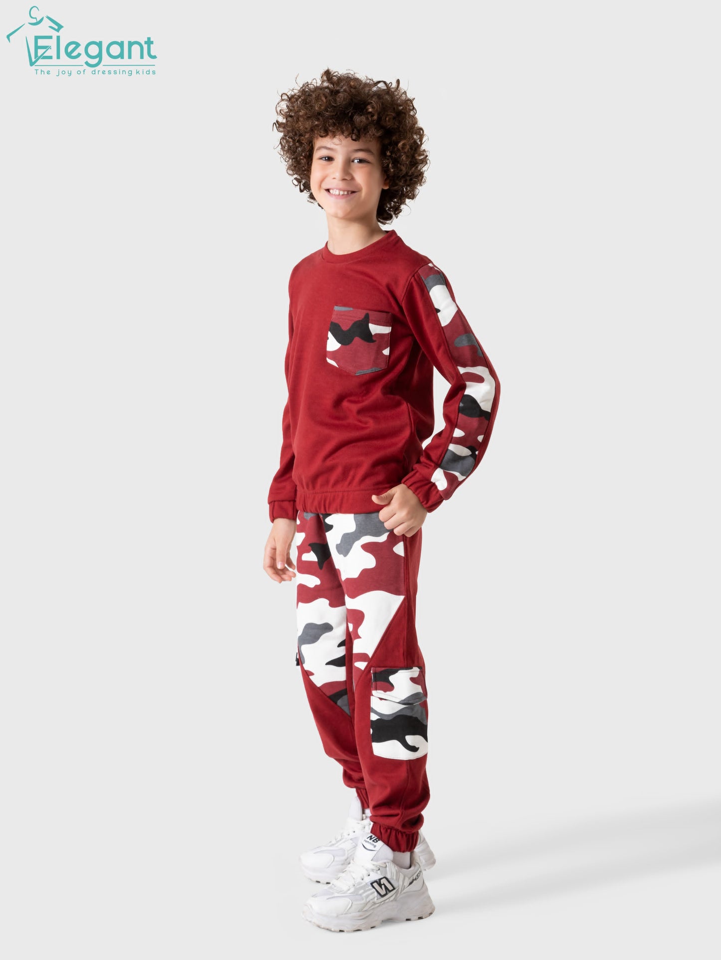 Kids Boys Melton set - Army Maroon