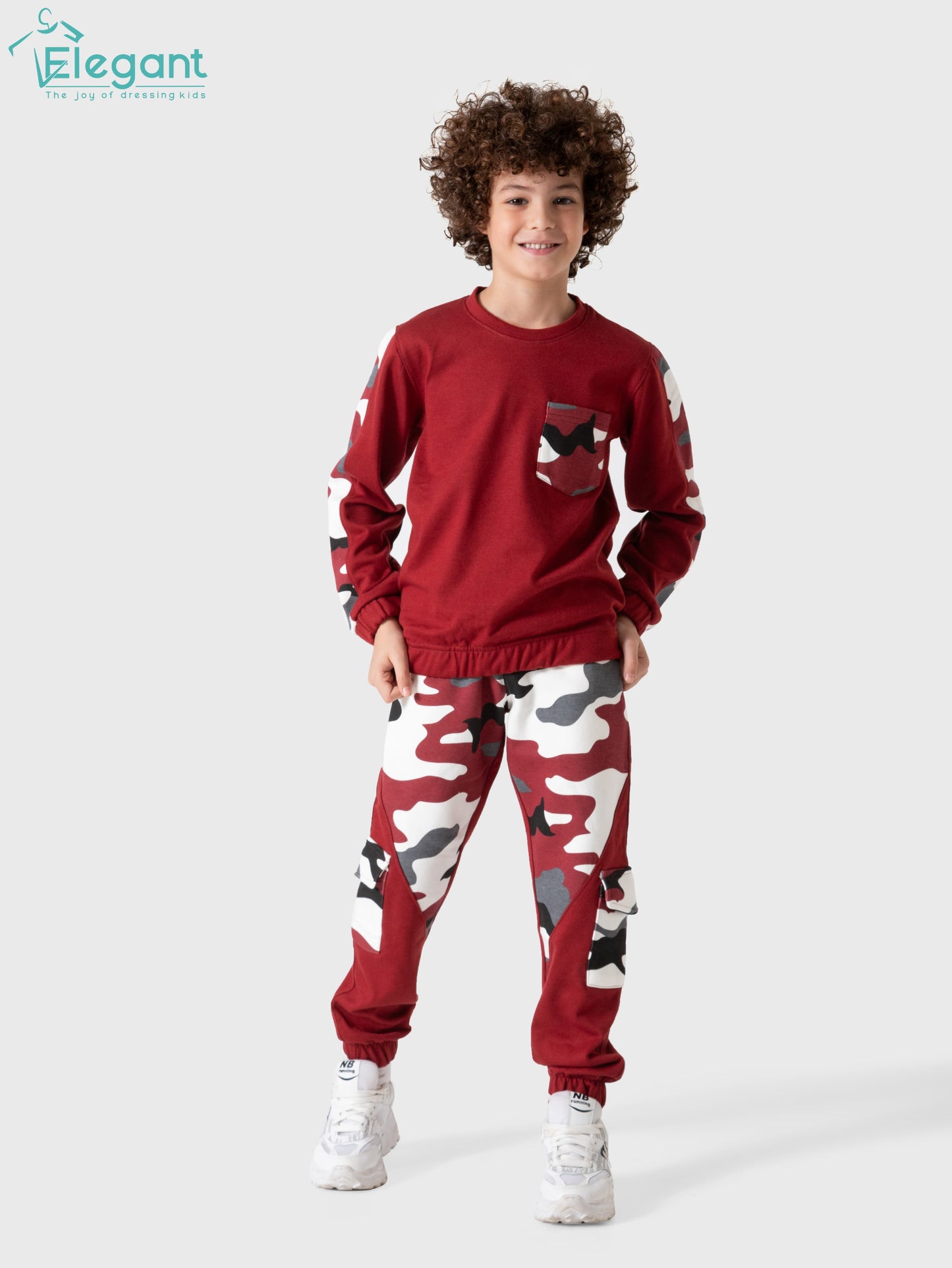 Kids Boys Melton set - Army Maroon