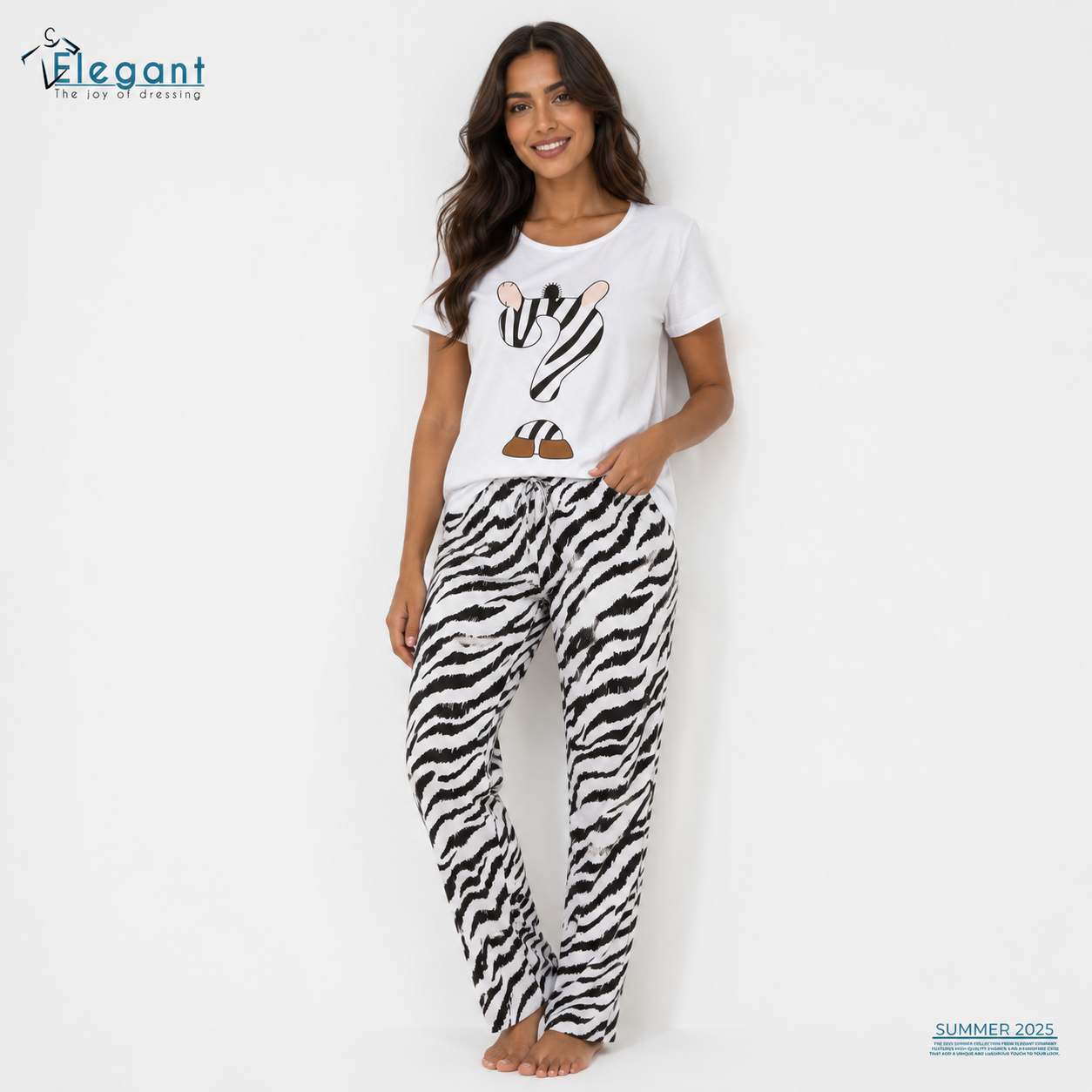 PJs Pants Cotton - Animal Zebra