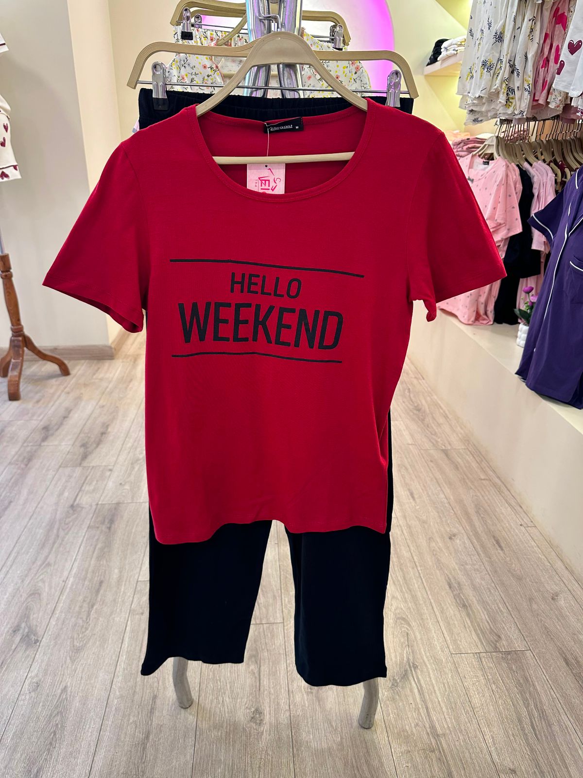 PJs Pants Cotton Red - Hello Weekend