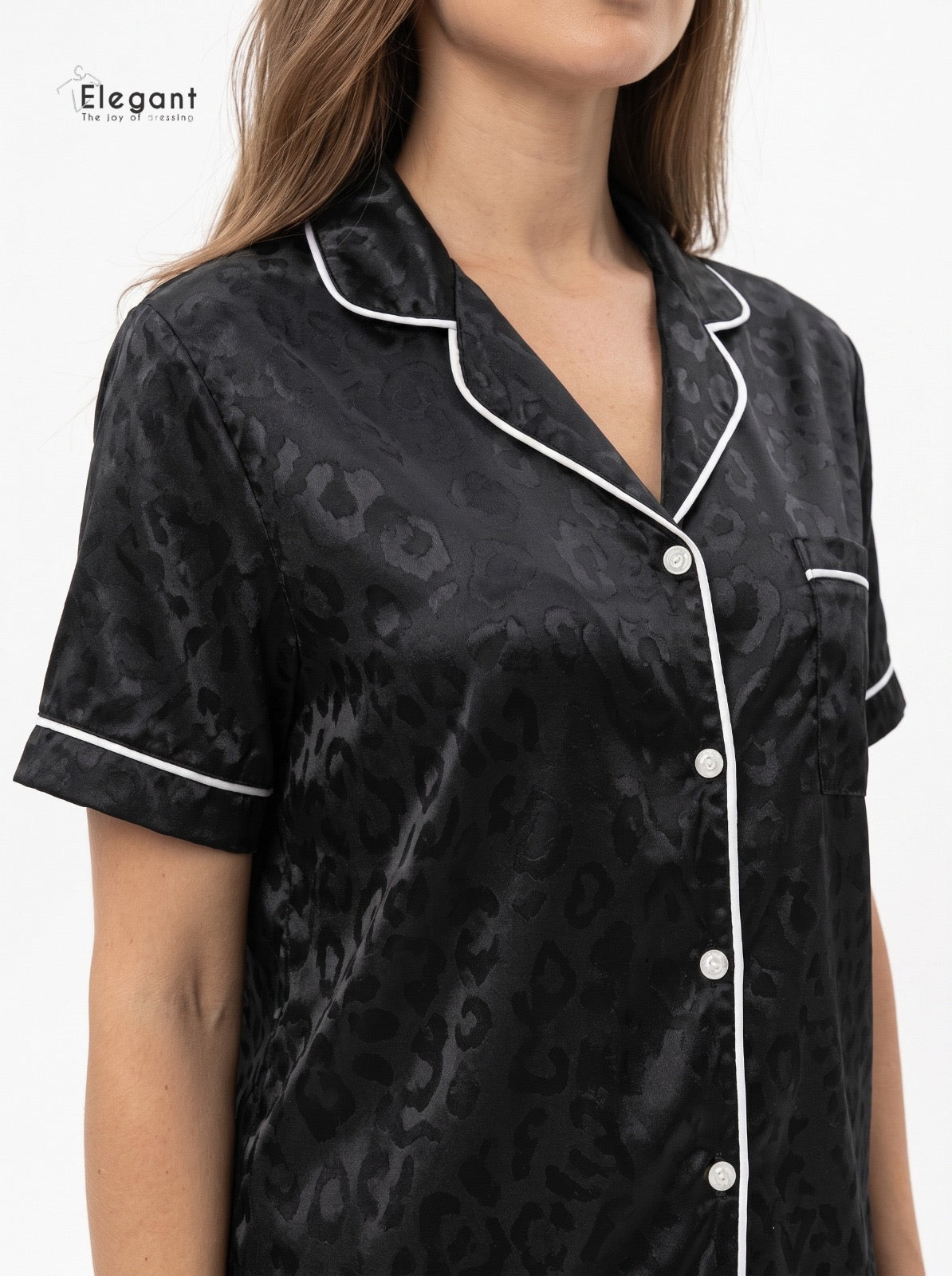 Satin Classic PJ Pants - Jacquard Black