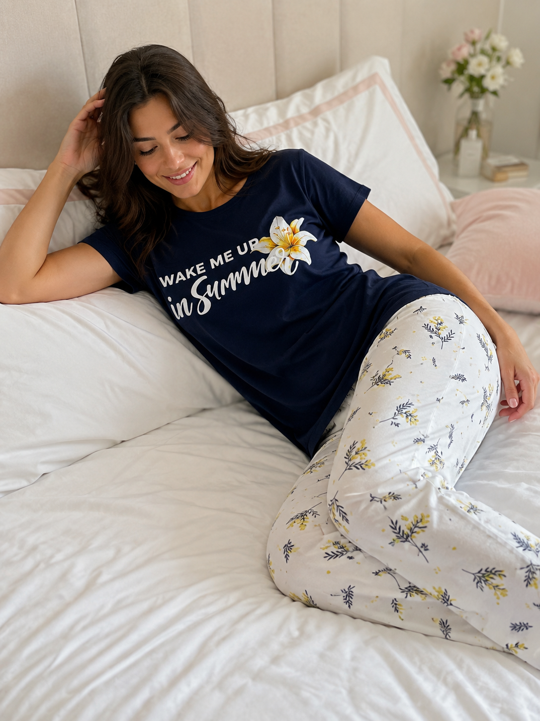 PJs Pants Cotton Navy - Wake me up in Summer