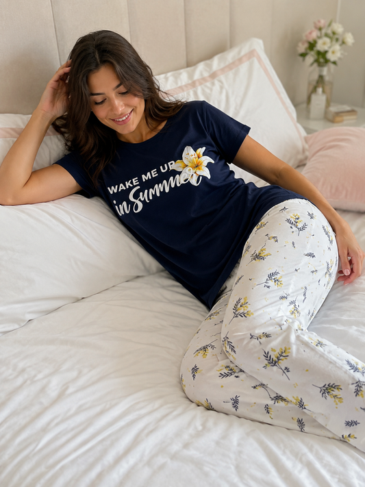 PJs Pants Cotton Navy - Wake me up in Summer