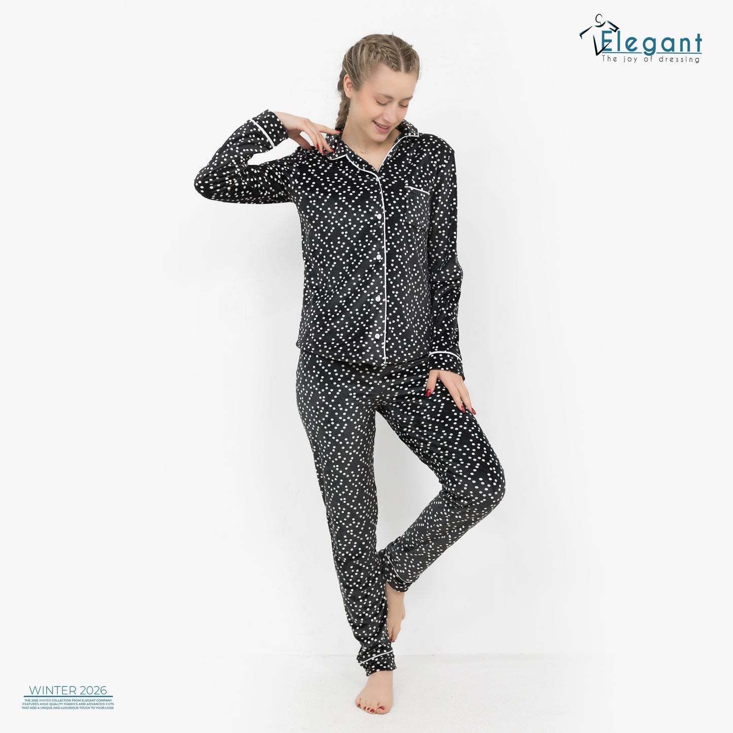 Velvet Classic - dotted pattern Black