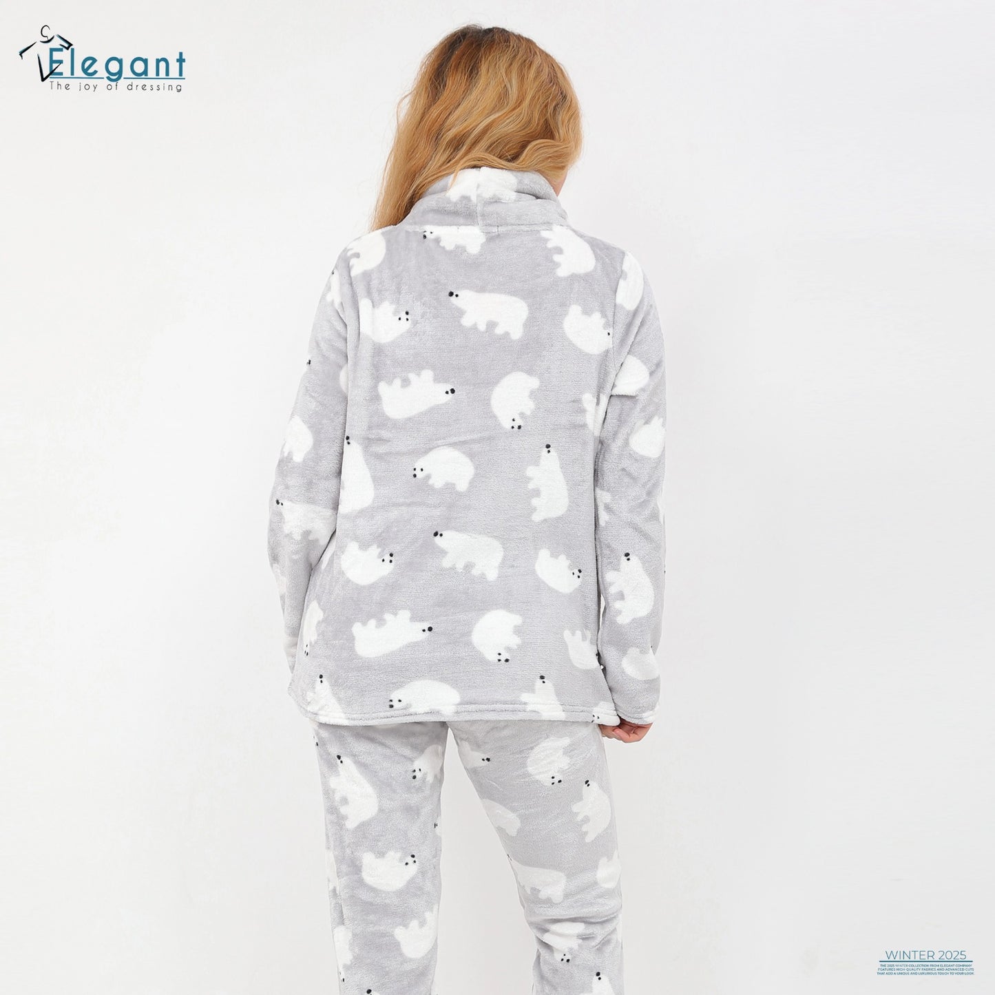 Polar PJ Turtleneck Printed Bear Light Grey