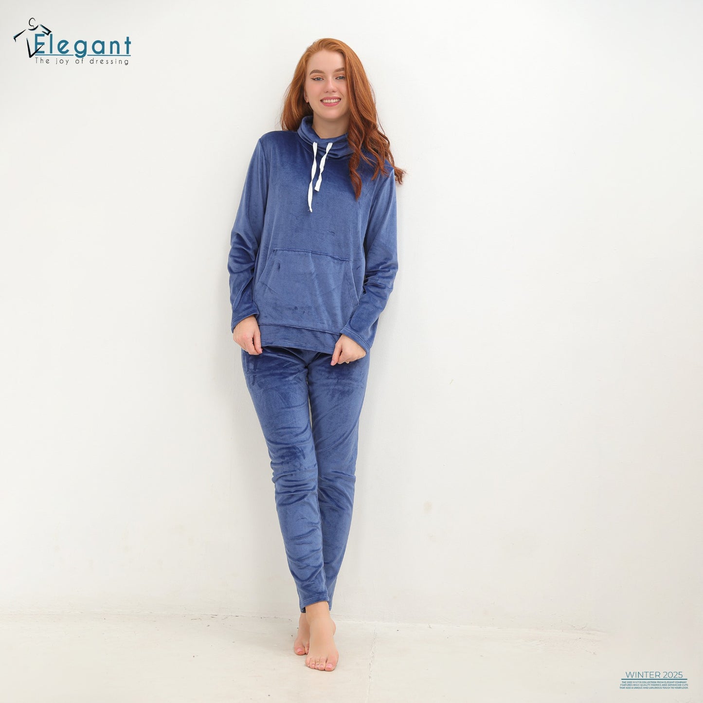 Velvet High neck PJ Blue