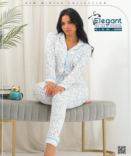 Autumn Cotton PJ Patterned Flori Blue