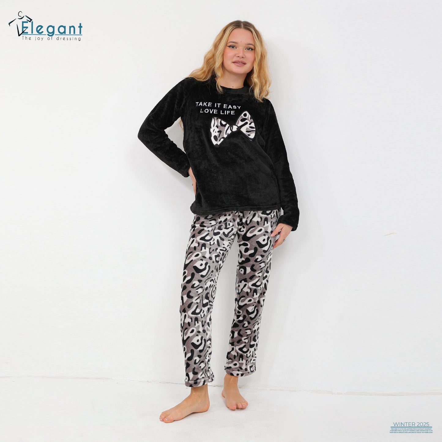 Polar PJ Black / Printed Grey - Bow Love Life