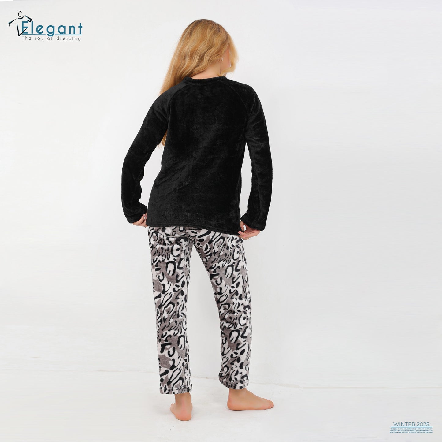 Polar PJ Black / Printed Grey - Bow Love Life