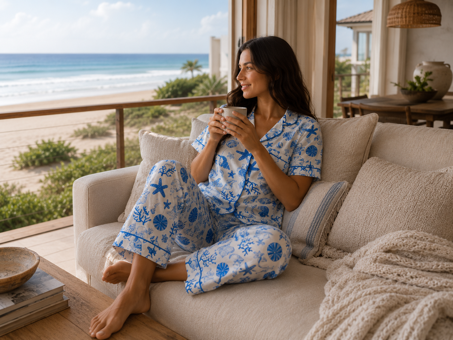 Classic PJ Pants Cotton Wide Leg Printed - Summer Vibes