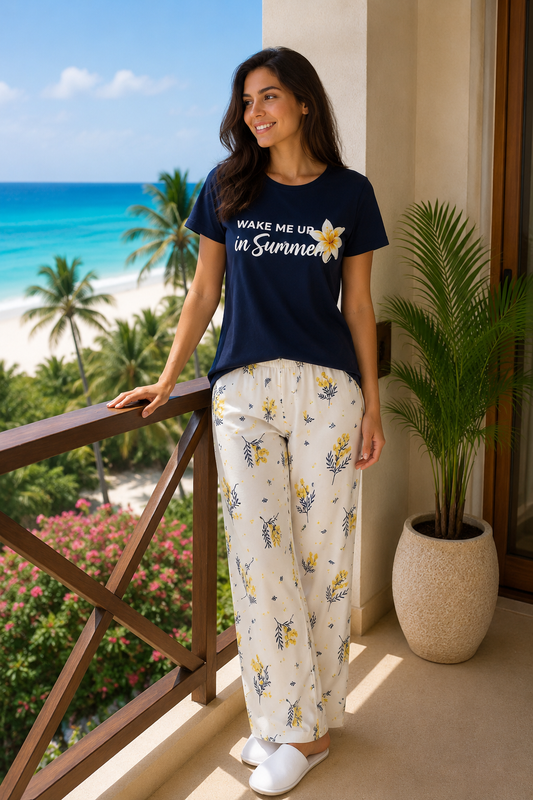 PJs Pants Cotton Navy - Wake me up in Summer