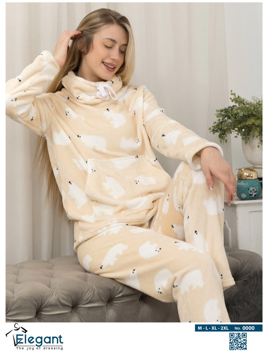 Polar PJ Turtleneck - Nude Polar Bear