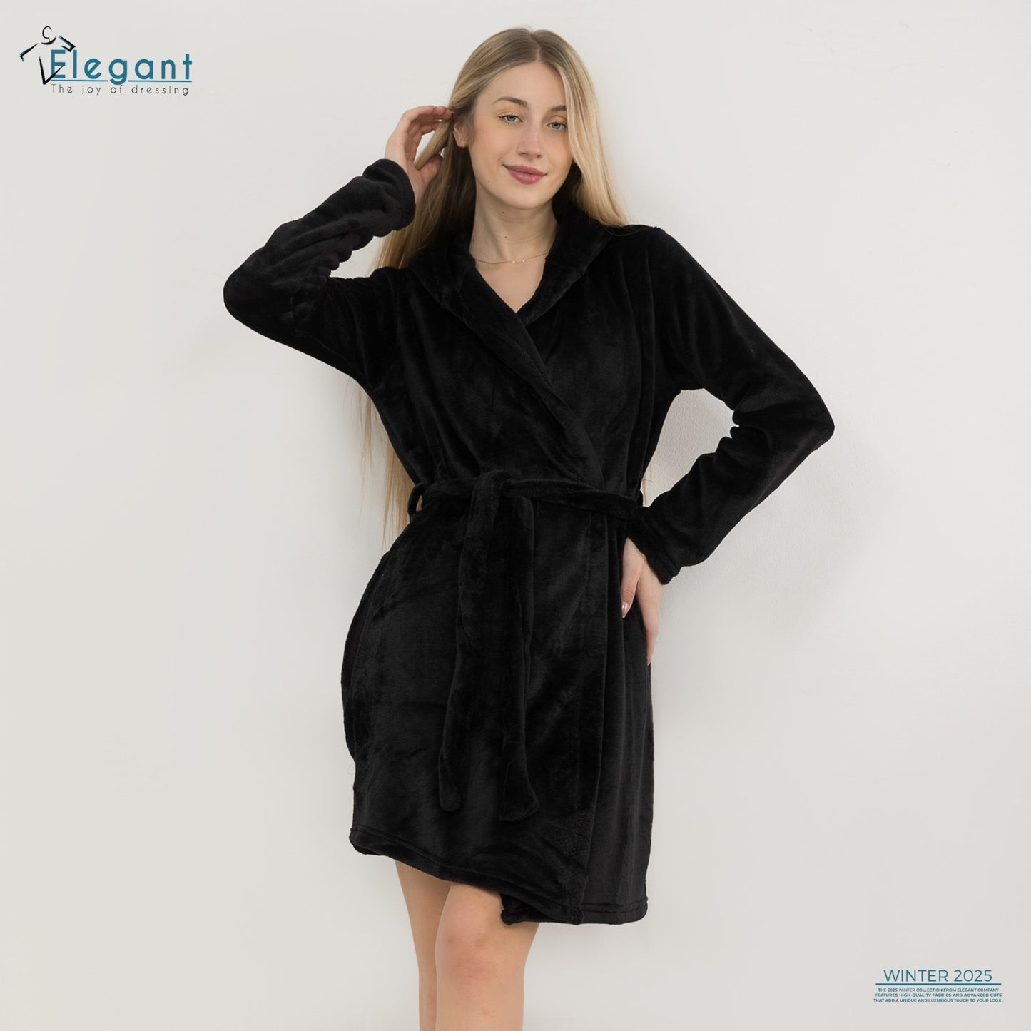 Polar Mini Robe - Embroidery Princess - Black