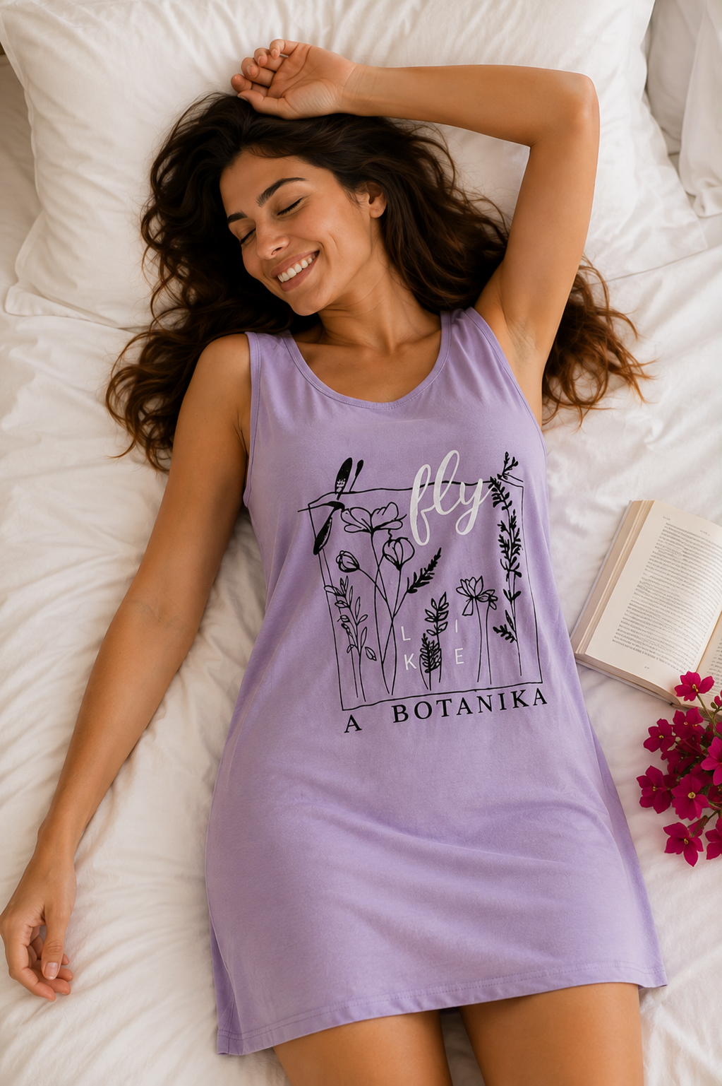 Nightshirt Cotton Sleeveless - Lavender - Botanika Fly