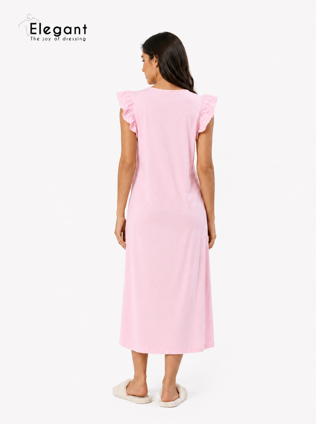 Modern Ruffles Galabeya - Plain Baby Rose