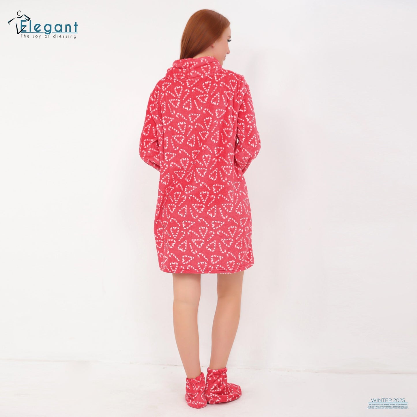 Nightshirt with Footwear - Candy Red