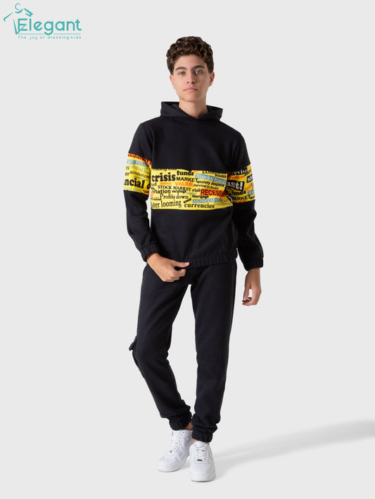 Teens Boys Melton set - Cargo Black yellow