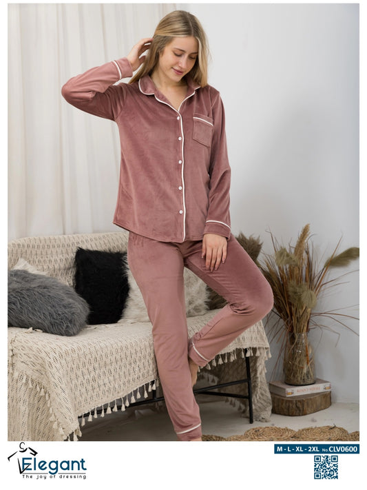 Velvet Classic Pyjama - Cashmere