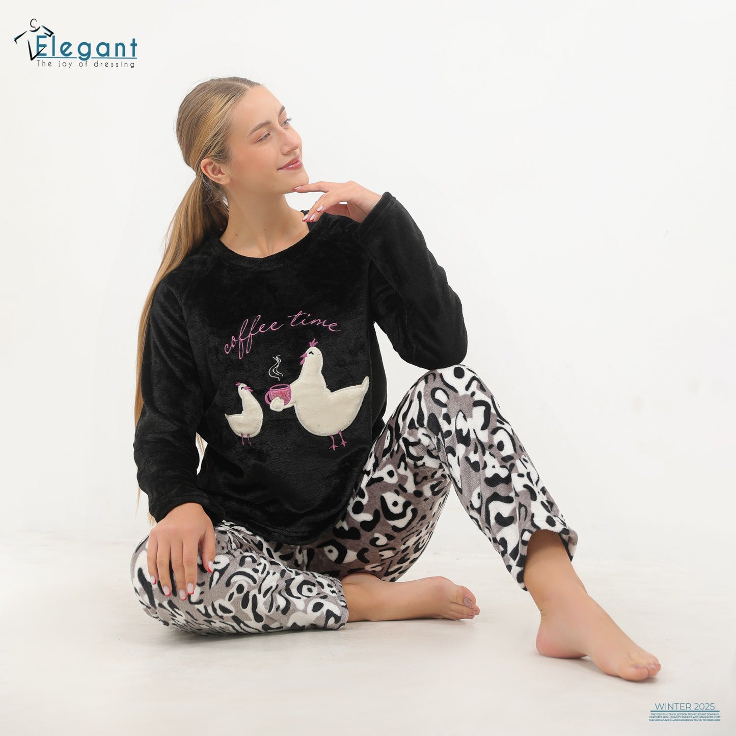 Polar PJ Black/grey printed pant - Coffee Time