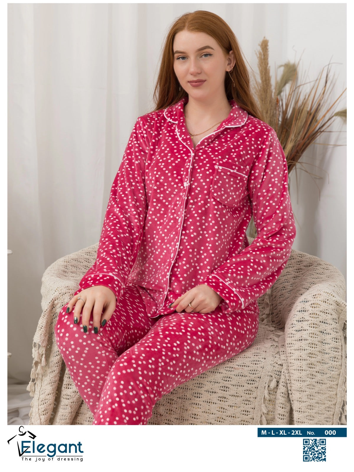 Velvet Classic - dotted pattern Pink