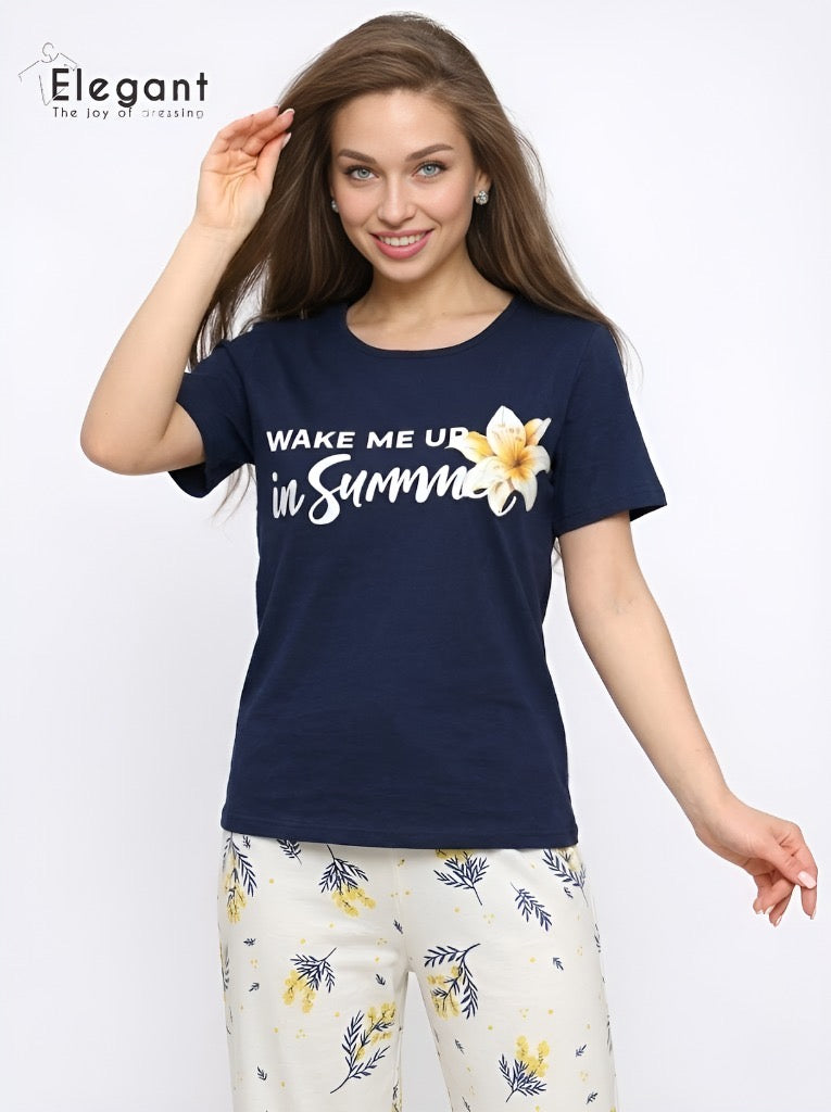 PJs Pants Cotton Navy - Wake me up in Summer