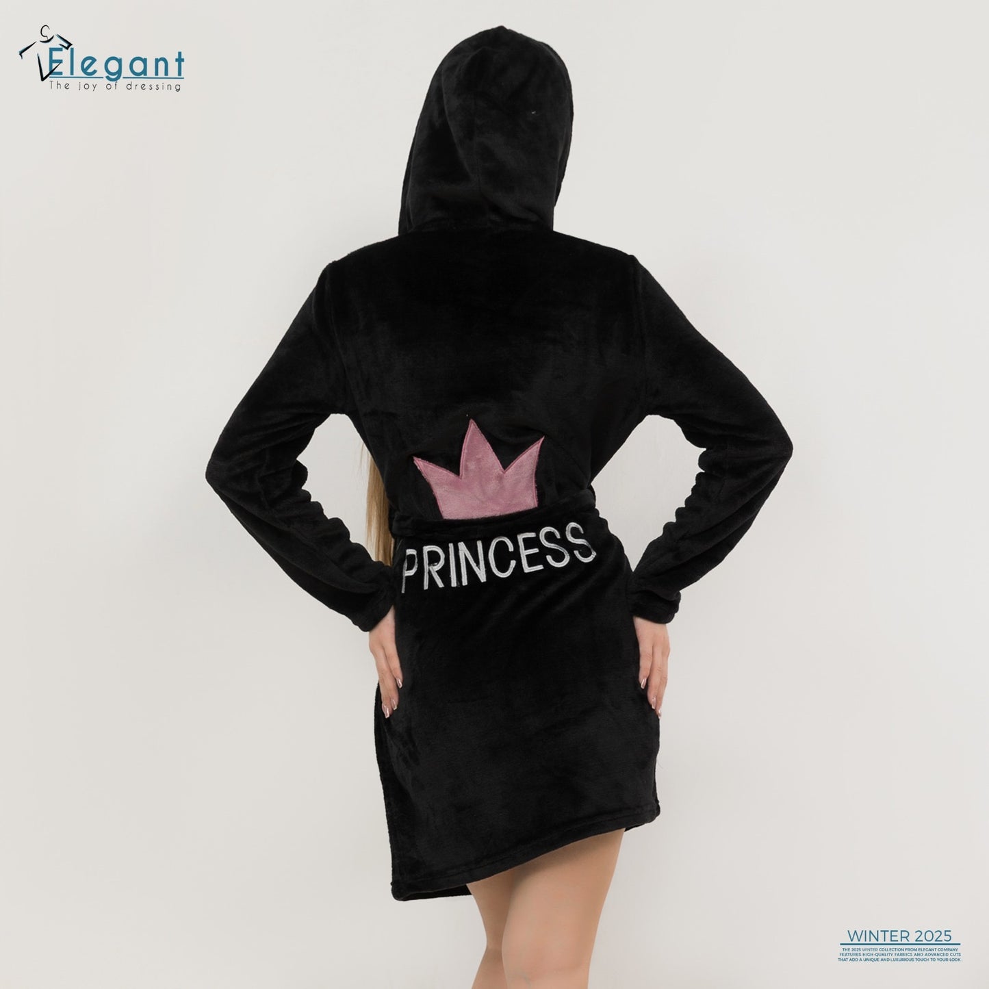 Polar Mini Robe - Embroidery Princess - Black