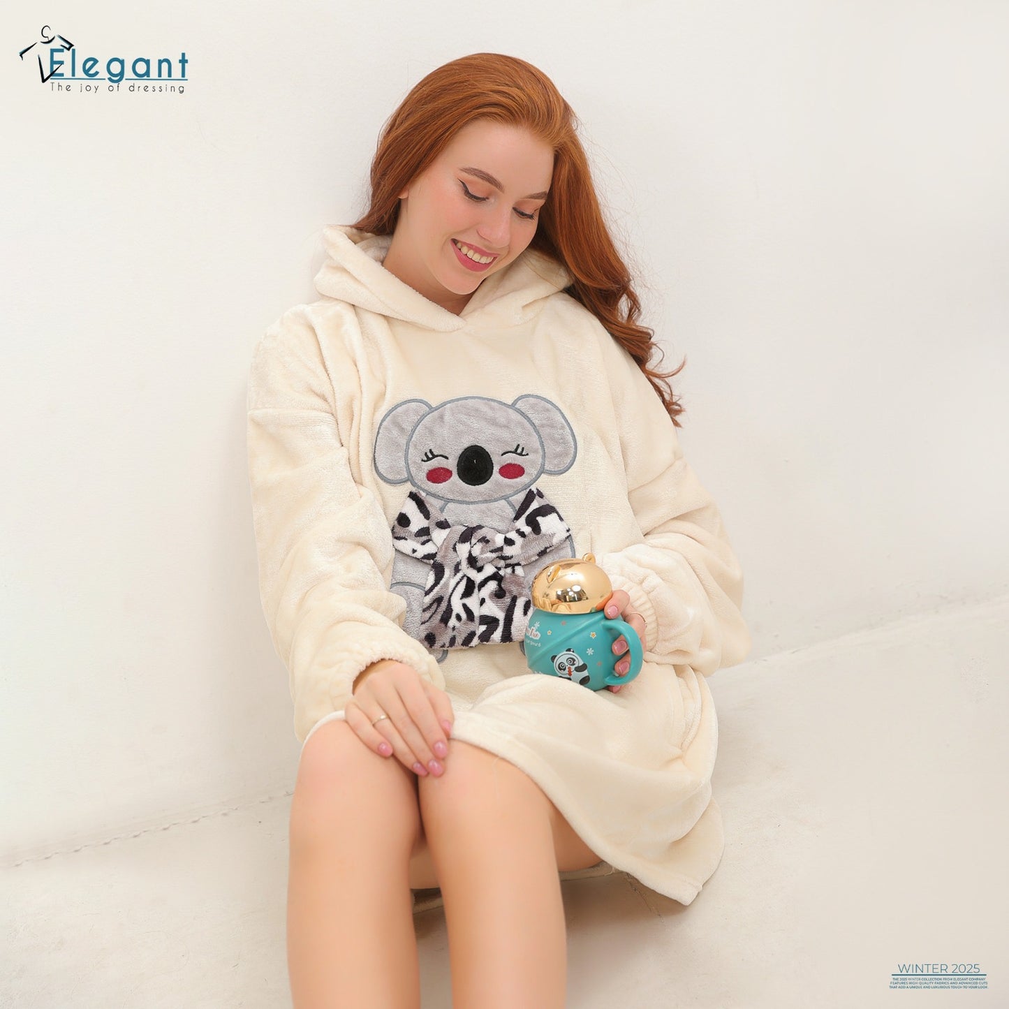 Oversized Nightshirt with Pockets OFF-White -Koala