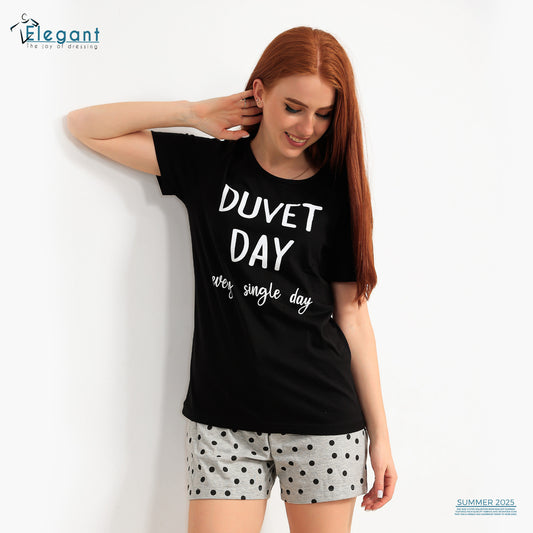 PJ short Cotton Black - Duvet Day