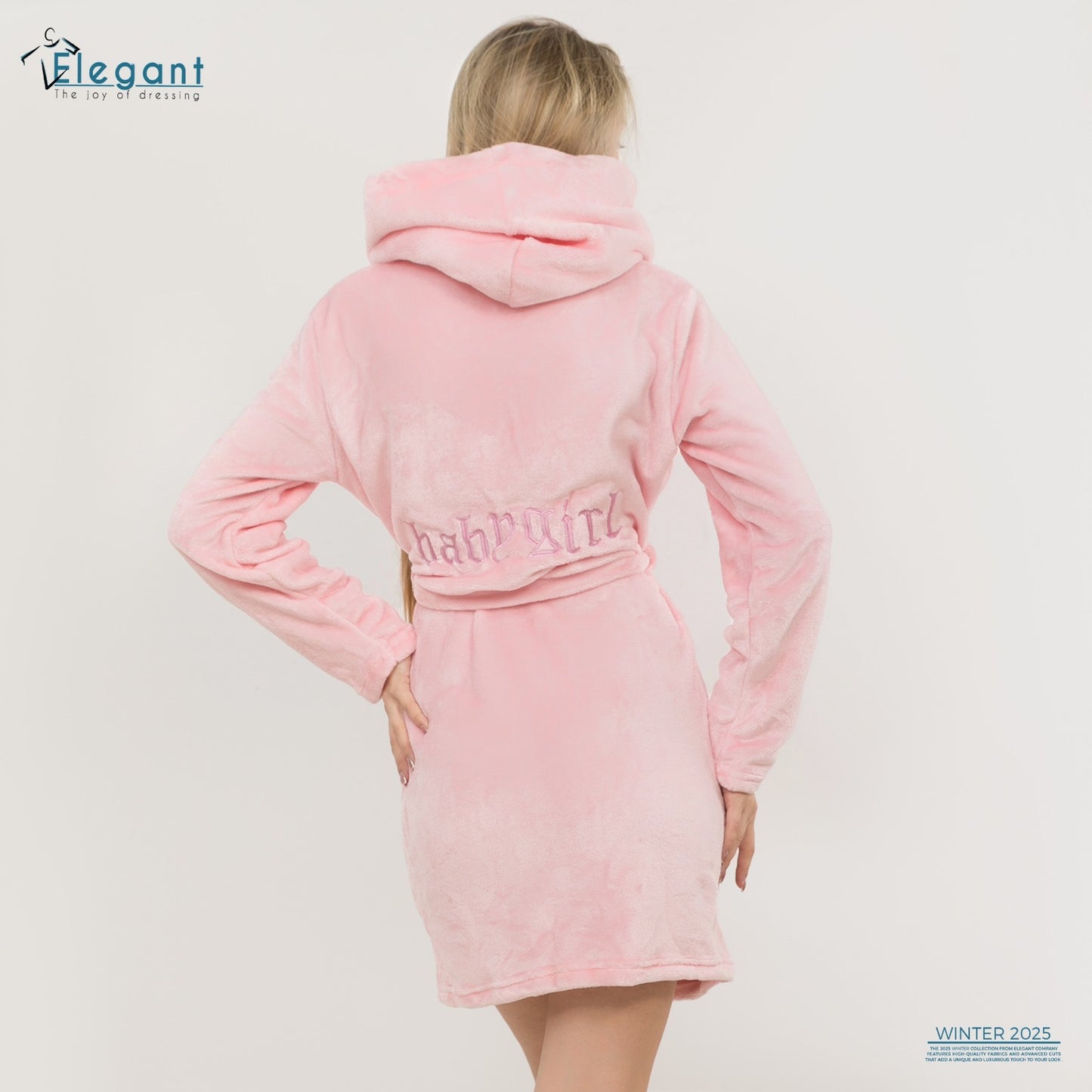 Polar Mini Robe - Embroidery Baby Girl - Rose