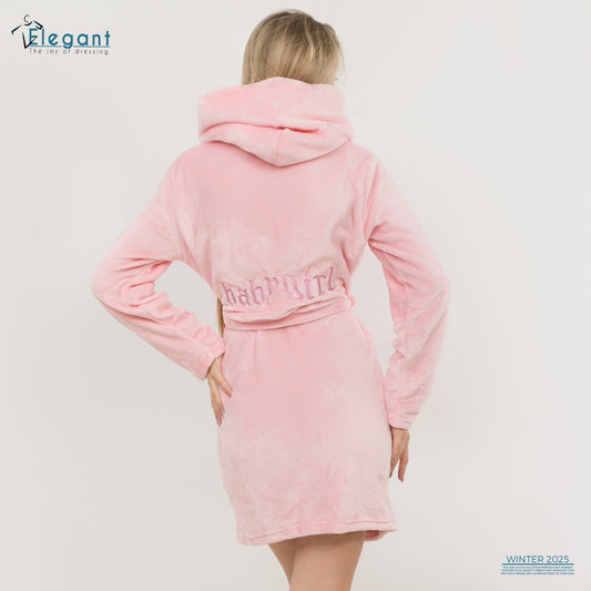 Polar Mini Robe - Embroidery Baby Girl - Rose