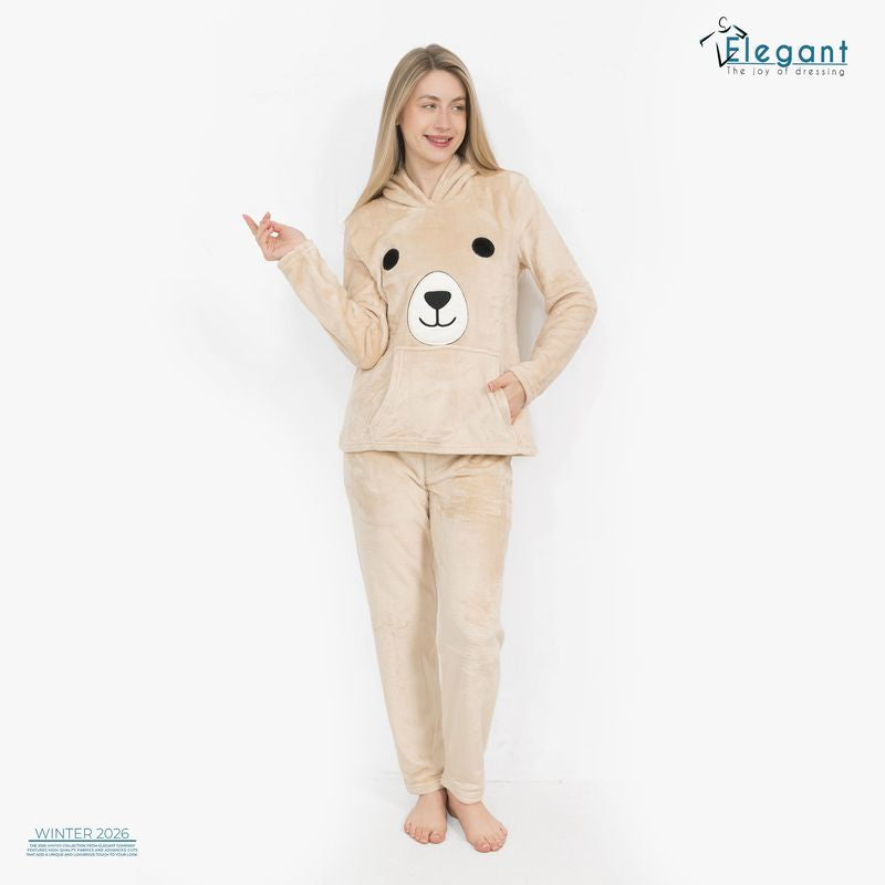 Polar Hoodie PJ Beige - Polar Bear